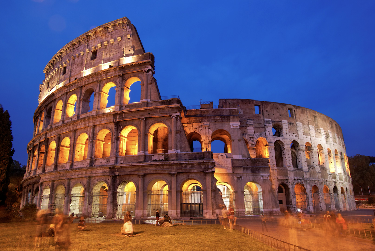 The Roman Colosseum.